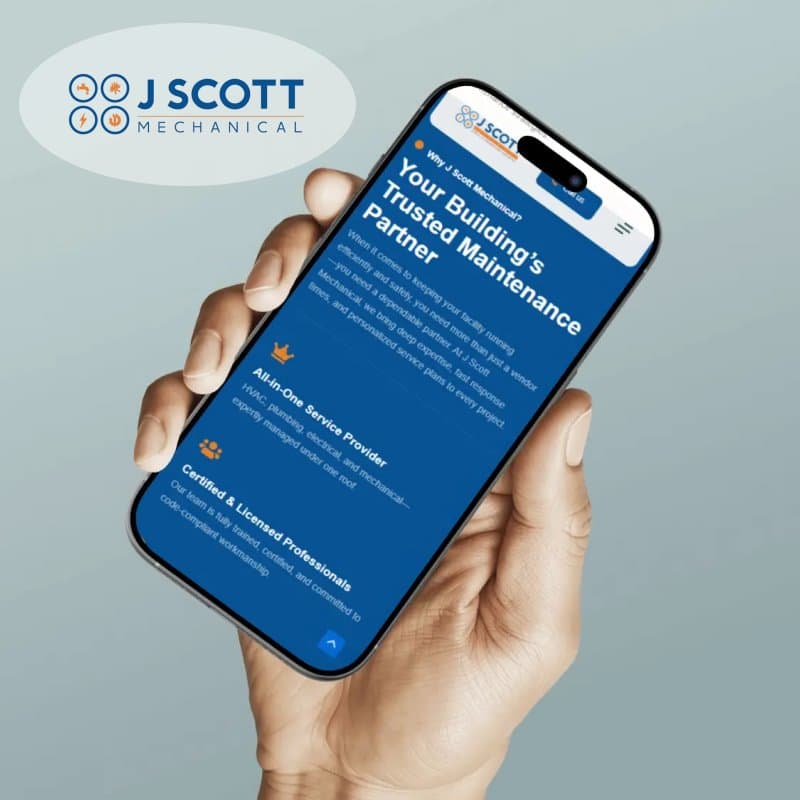 J Scott Mechanical — homepage on mobile