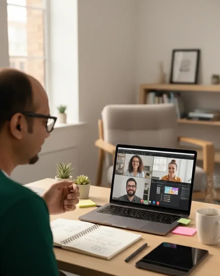 Custom Solution Design & Development — working through a build with the client on a call